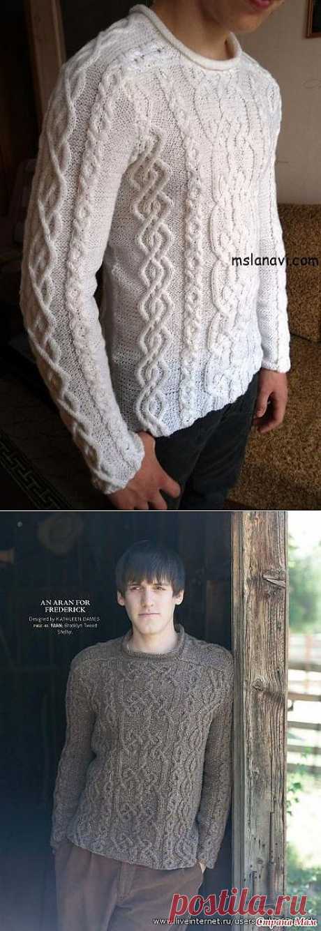 Мужской вязаный пуловер | Вяжем с Ланой