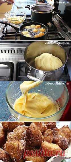 Пончики из заварного теста - Видеокулинария.рф - видео-рецепты Бабушки Эммы