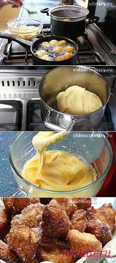 Пончики из заварного теста - Видеокулинария.рф - видео-рецепты Бабушки Эммы