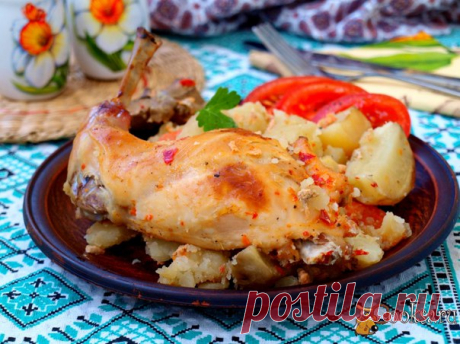Кролик запечённый с картофелем в рукаве