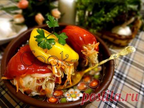 Перец, фаршированный капустой, на зиму