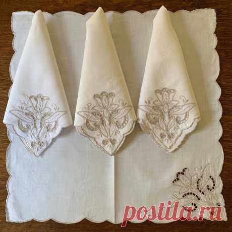 4 Vintage Linen Napkins  Lily Flower With Cutwork - Etsy This Table Napkins item is sold by GlendaleGardens. Ships from Saint Louis, MO. Listed on Mar 5, 2023