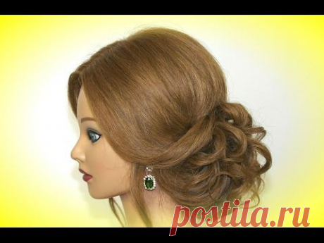 Easy romantic hairstyles for long medium hair. Updo hairstyles - YouTube