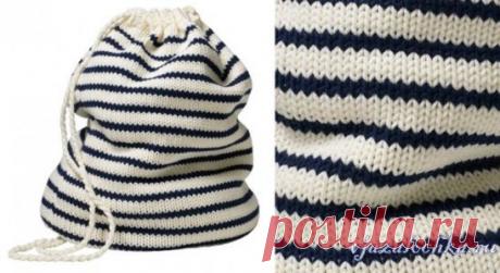 Рюкзак спицами в морском стиле
Описание: https://vjazalochka.ru/aksessuary/sumki/ryukzak-spicami-v-morskom-stile