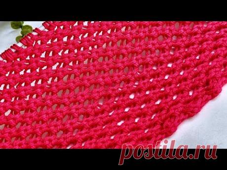 Узор спицами "Сеточка зернистая "