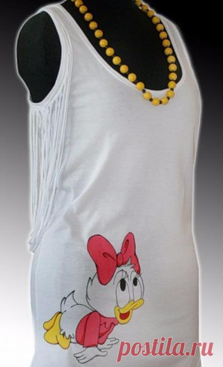 Рисунок на футболке акриловыми красками / Всё за еду!