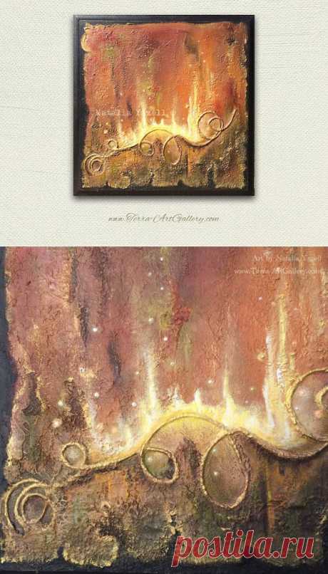 The Creative Fire abstract 10.5x10.5 one of a от TerraArtGallery