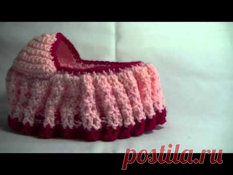 Crochet Cradle Purse Part 3 of 3 Bag / purse that turns into a Doll Cradle