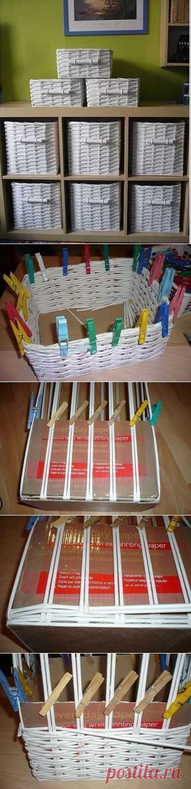 Корзинки из газетных трубочек. Мастер-класс.