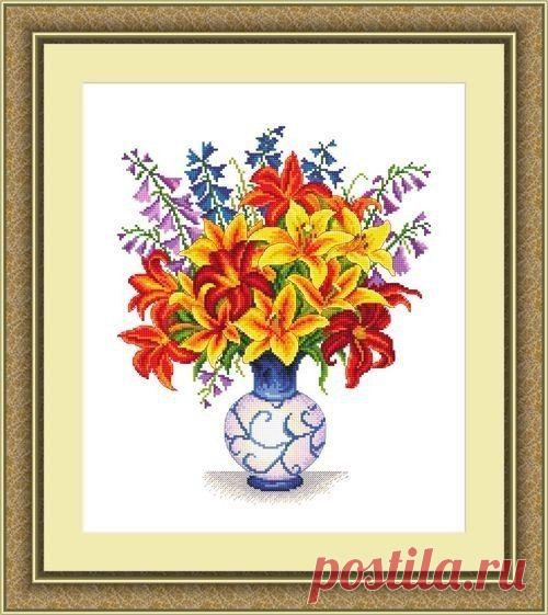 Вышивка крестом цветок. Схемы вышивки крестиком цветы | Лаборатория домашнего хозяйства