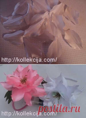 Лилия из атласной ленты. Автор Татьяна Плотникова. | Своими руками — интернет журнал