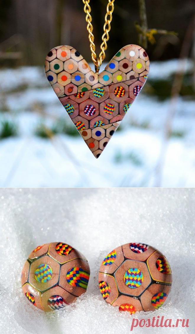 11 удивительных украшений из цветных карандашей