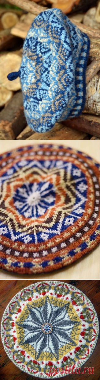 Береты в стиле Fair isle (подборка + схемы)