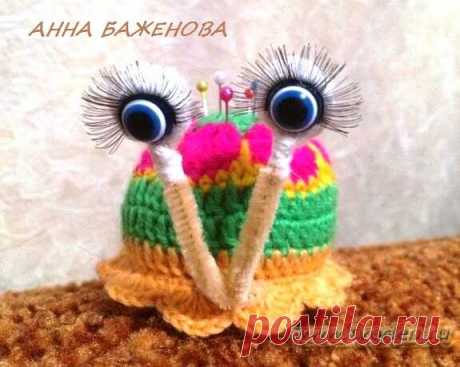 Игольница улитка. Вяжем крючком из мотива