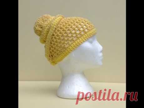 Mesh Head Wrap Hat Crochet Tutorial - YouTube