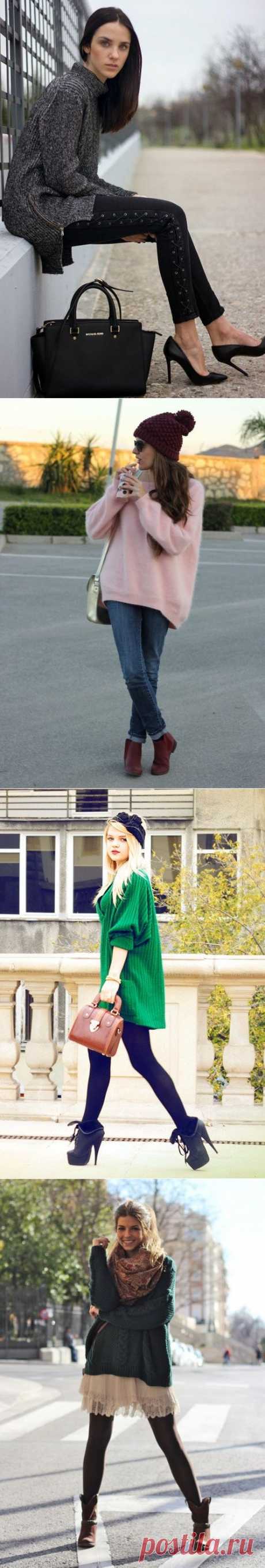 Образы со свитерами oversize.