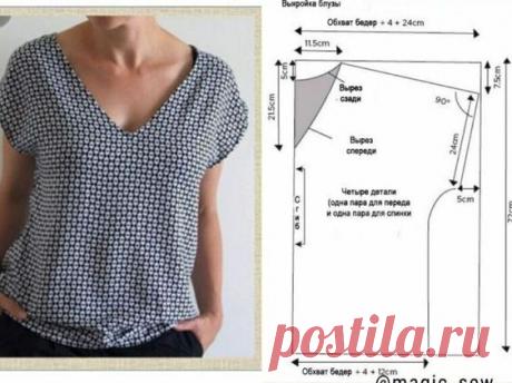 75 классных блузок с выкройками