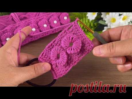 ✅💯 great 👌 very easy and flashy crochet hair band making / crochet knit hair band