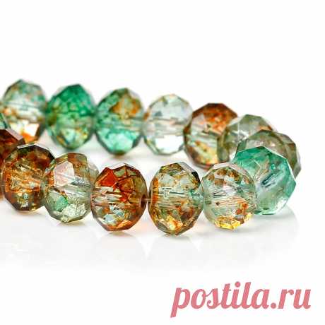 Стеклянные бусины-кристаллы разноцветные 8 мм. (10 шт.)