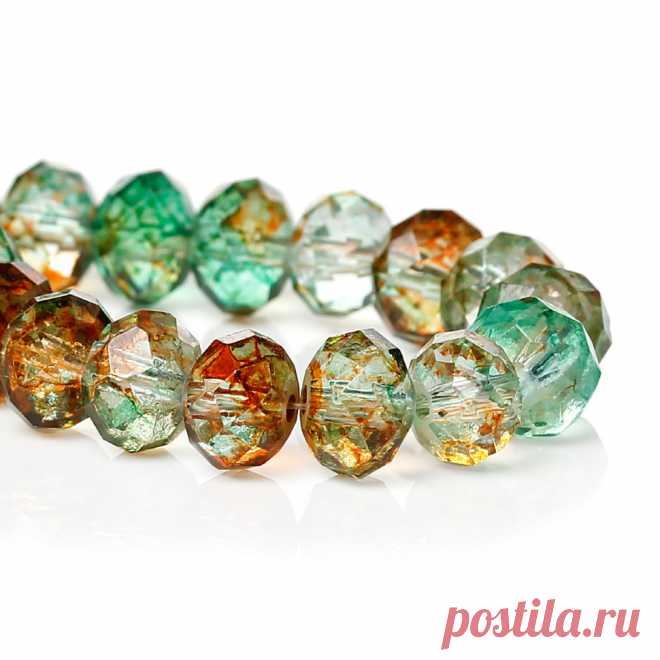 Стеклянные бусины-кристаллы разноцветные 8 мм. (10 шт.)