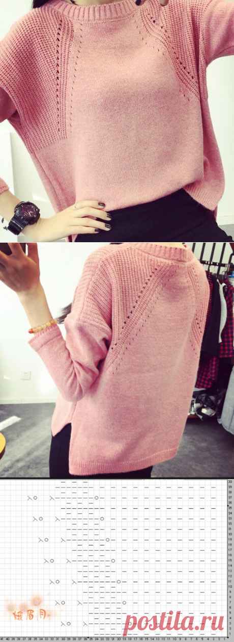 Узор Хипстер-модник-пуловер спицами