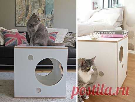 Hide&amp;#8217;n&amp;#8217;Seek Dual-purpose Modern Cat Cube from Julinka — hauspanther