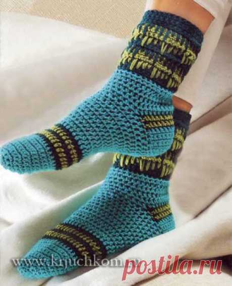 Как связать носки крючком