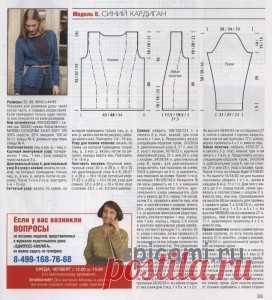 Синий кардиган | Вязание спицами, крючком, уроки вязания