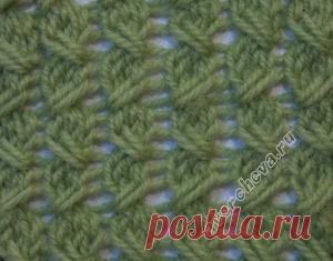 узор 194 ажурная мережка |  каталог вязаных спицами узоров