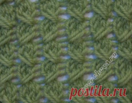 узор 194 ажурная мережка |  каталог вязаных спицами узоров