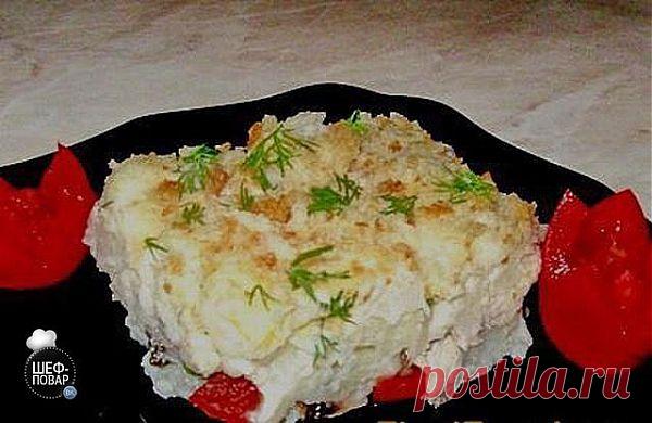 Гратен из цветной капусты с грибами