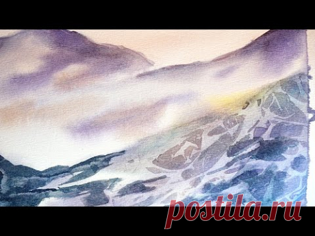 Как нарисовать горы чудо-краской.