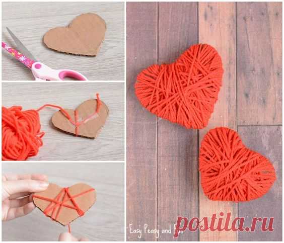 Love is in the air! Today we are going to show you how to make yarn wrapped hearts. This craft idea is great both for kids and grown ups, making it the one of the