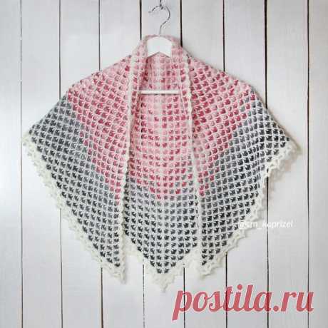 Пост на стене Мини - шаль крючком. Схема.#вязаные_аксессуары #шаль_крючком #мини_шаль #вязание_крючком