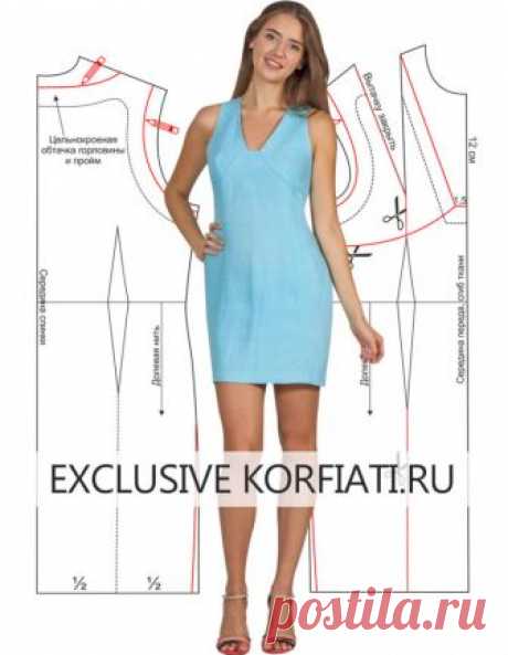 Выкройка льняного платья - ШКОЛА ШИТЬЯ Анастасии Корфиати