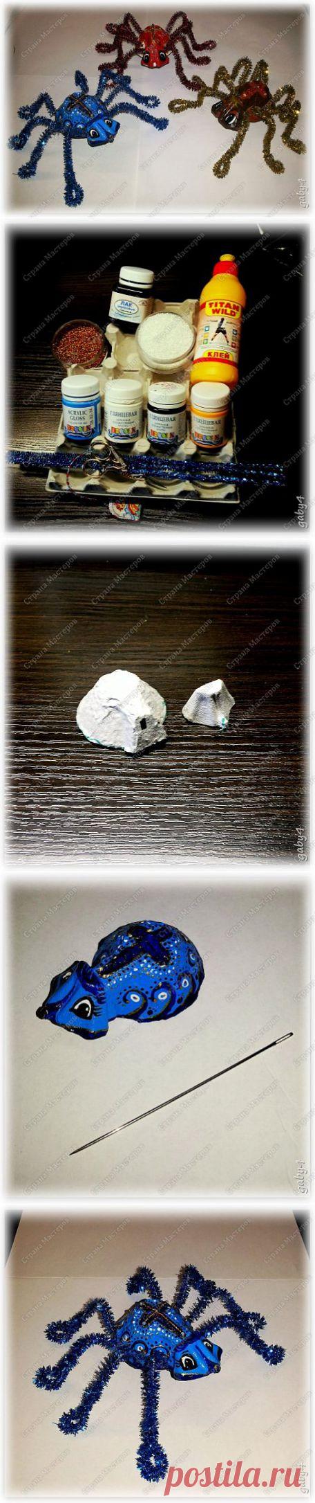 Паучок из коробки из-под яиц. Мастер-класс. | Страна Мастеров