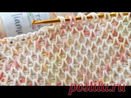 Beautiful Tunisian Crochet Smock Stitch 🧜‍♀️  Rainbow Mermaid Tail Blanket Idea 🌈
