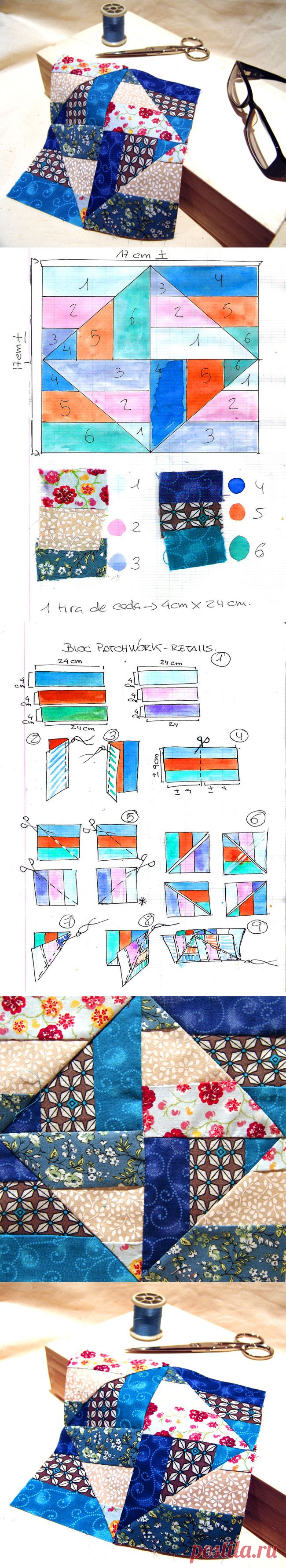 TUTORIAL PATCHWORK: MINI BLOC FET DE RETALLS. | Les Antònies