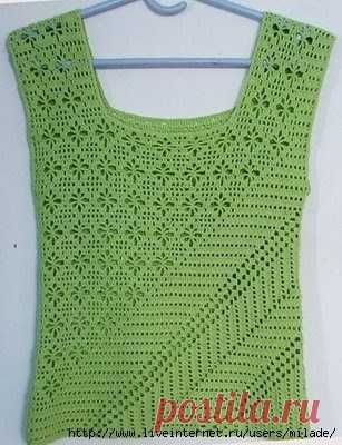 Musculosa en crochet dos estilos muy diferentes