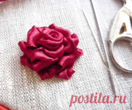Роза.Вышивка лентами. - Ярмарка Мастеров - ручная работа, handmade