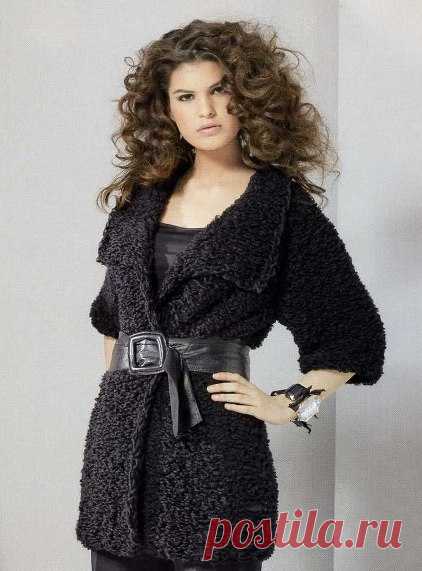 Вяжем стильный жакет "Черная кошка"