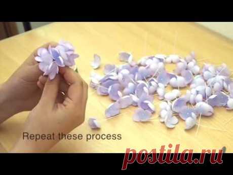 How to make the fabric flowers HYDRANGEA - YouTube