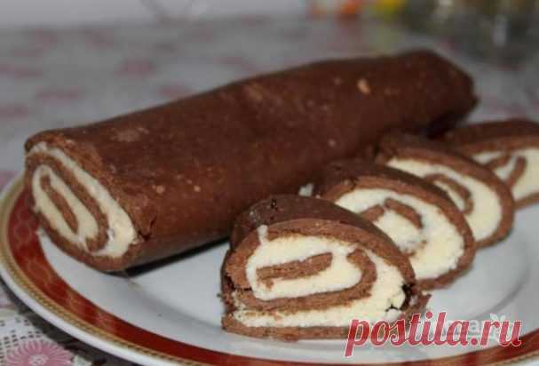 Шоколадный рулет из печенья - пошаговый рецепт с фото на Повар.ру