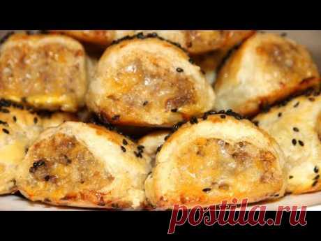 Разлетаются на УРА!Потрясающе вкусные завитушки с сыром и фаршем.Очень легко и просто!