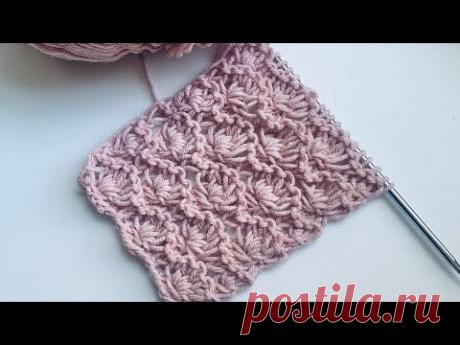 Ажурный летний Потрясающий🔥! узор "Цветочки" спицами