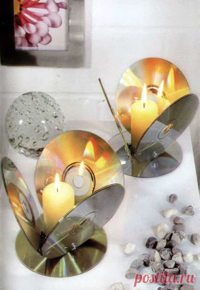 Делаем подсвечник из CD диска — DIYIdeas