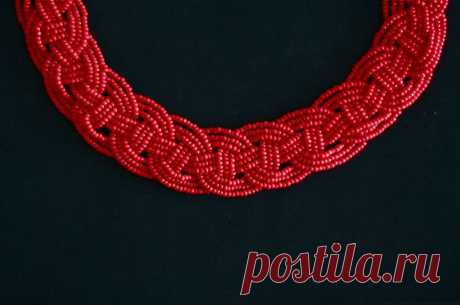 Плетенка DIY Woven Bead Necklace | biser.info - всё о бисере и бисерном творчестве