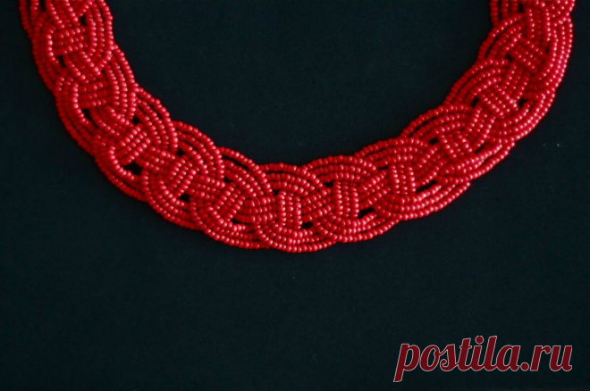 Плетенка DIY Woven Bead Necklace | biser.info - всё о бисере и бисерном творчестве