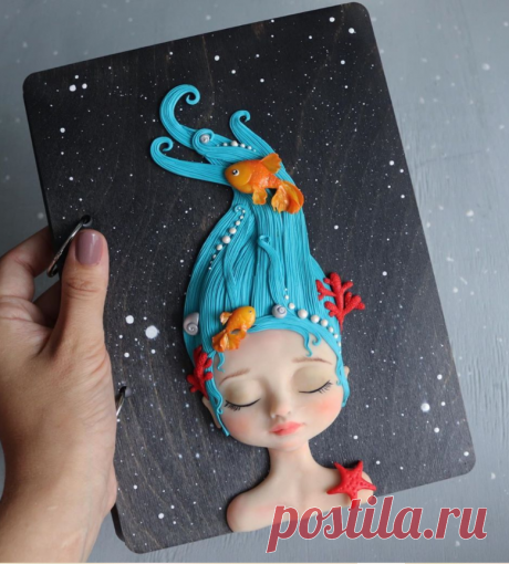 Морская Нимфа 🧜🏼‍♀️ от @sweet_sasha.s
Декор блокнота.