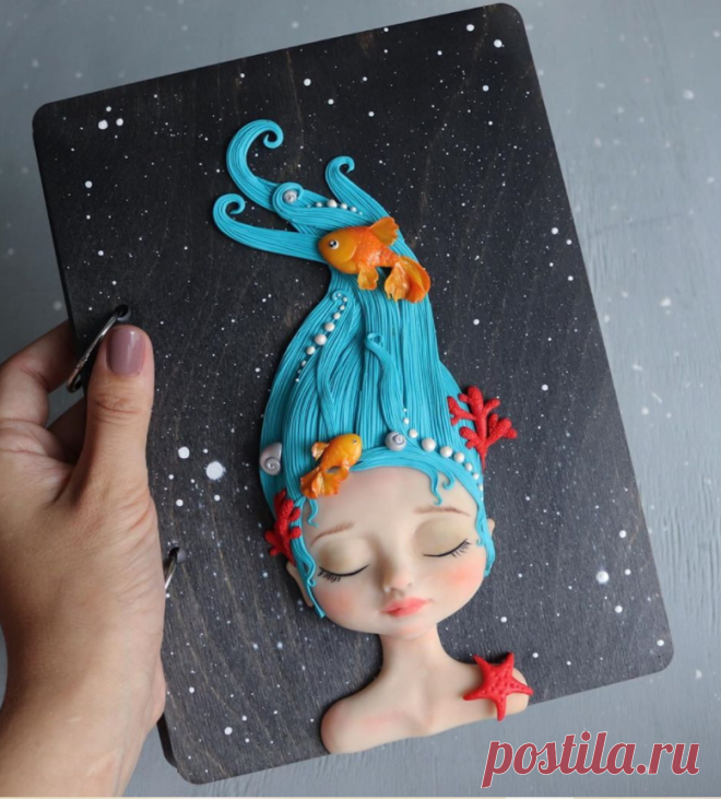 Морская Нимфа 🧜🏼‍♀️ от @sweet_sasha.s
Декор блокнота.